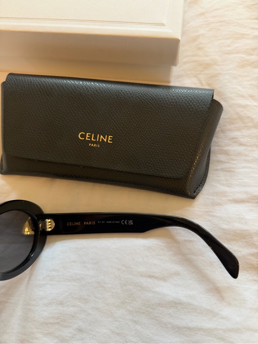 Celine Triomphe Logo Oval Acetate Sunglasses - Picture 4 of 4